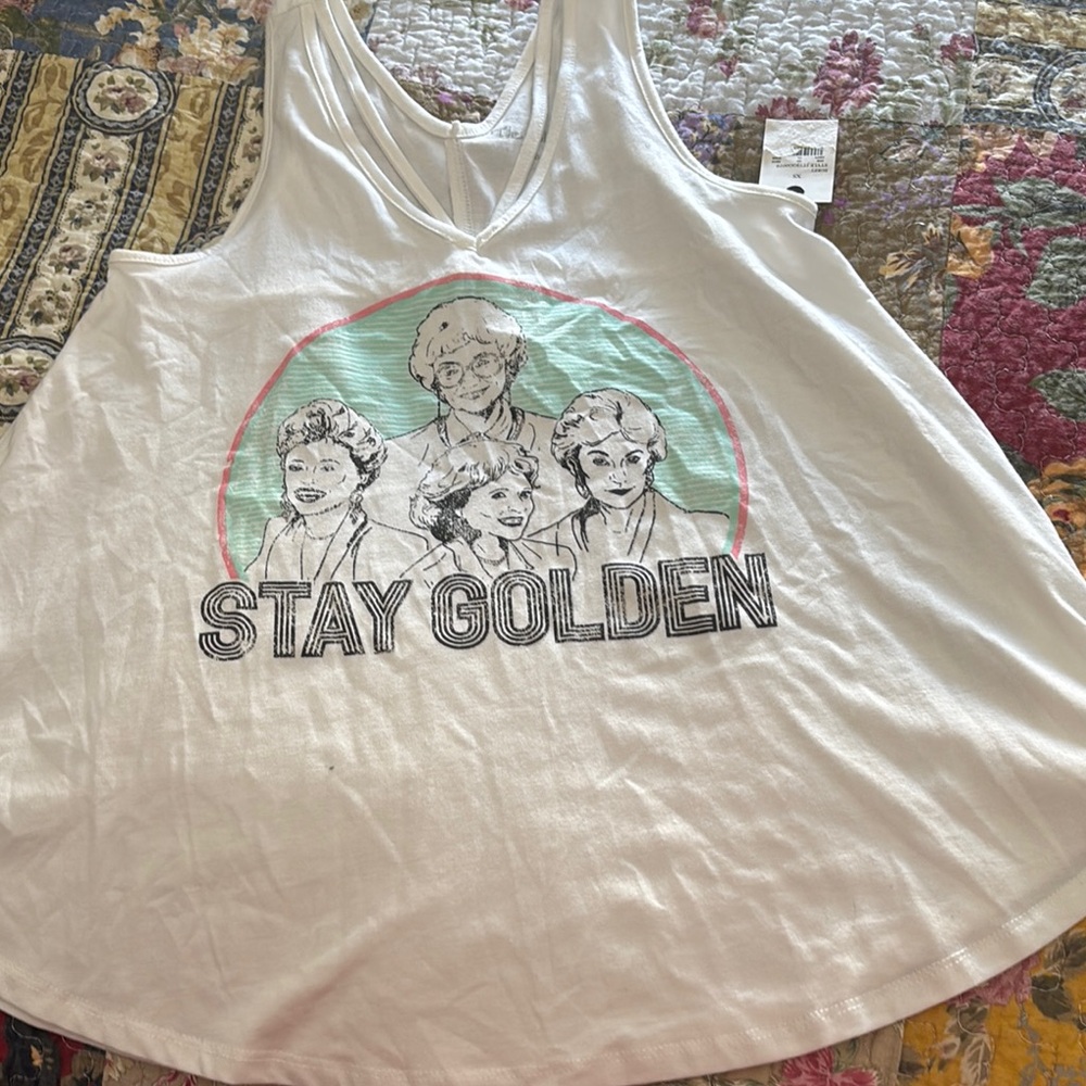 White Graphic Relaxed Tank Top